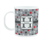 Red & Gray Polka Dots Plastic Kids Mug (Personalized)