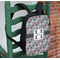 Red & Gray Polka Dots Kids Backpack - In Context