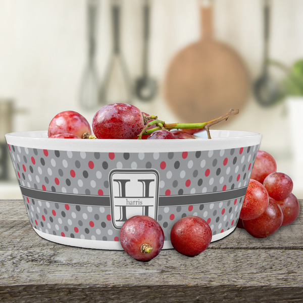 Red & Gray Polka Dots Kids Bowls - LIFESTYLE