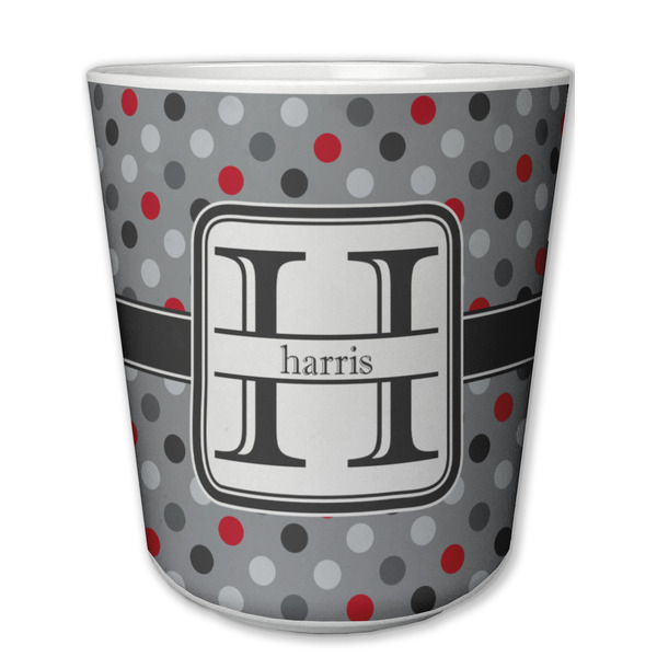 Custom Red & Gray Polka Dots Plastic Tumbler 6oz (Personalized)