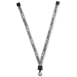 Red & Gray Polka Dots Lanyard (Personalized)