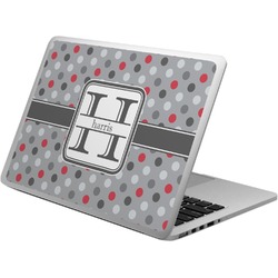 Red & Gray Polka Dots Laptop Skin - Custom Sized (Personalized)