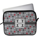Red & Gray Polka Dots Laptop Sleeve / Case - 15" (Personalized)