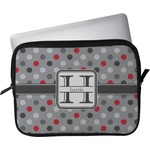 Red & Gray Polka Dots Laptop Sleeve / Case (Personalized)