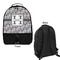 Red & Gray Polka Dots Large Backpack - Black - Front & Back View
