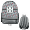 Red & Gray Polka Dots Large Backpack - Gray - Front & Back View