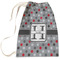 Red & Gray Polka Dots Large Laundry Bag - Front View