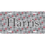 Red & Gray Polka Dots Front License Plate (Personalized)