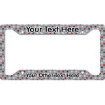 Red & Gray Polka Dots License Plate Frame (Personalized)