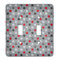 Red & Gray Polka Dots Light Switch Cover (2 Toggle Plate)