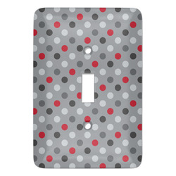Red & Gray Polka Dots Light Switch Cover (Personalized)