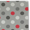 Red & Gray Polka Dots Linen Placemat - DETAIL