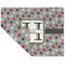 Red & Gray Polka Dots Linen Placemat - Folded Corner (double side)