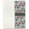 Red & Gray Polka Dots Linen Placemat - Folded Half