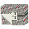 Red & Gray Polka Dots Single-Sided Linen Placemat - Set of 4 w/ Name and Initial