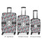 Red & Gray Polka Dots Luggage Bags all sizes - With Handle