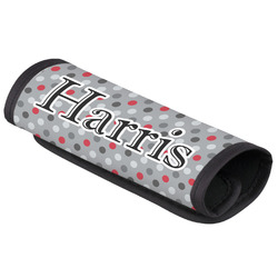 Red & Gray Polka Dots Luggage Handle Cover (Personalized)