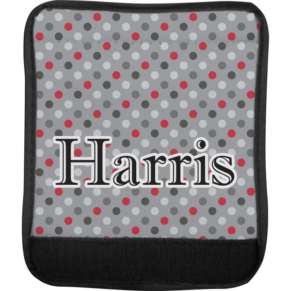 Red & Gray Polka Dots Luggage Handle Wrap (Approval)