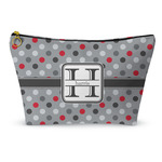 Red & Gray Polka Dots Makeup Bag (Personalized)