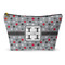 Red & Gray Polka Dots Makeup Bag - Small - 8.5"x4.5" (Personalized)