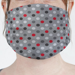 Red & Gray Polka Dots Face Mask Cover