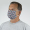Red & Gray Polka Dots Mask - Quarter View on Guy