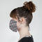 Red & Gray Polka Dots Mask - Side View on Girl