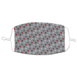 Red & Gray Polka Dots Adult Cloth Face Mask - XLarge