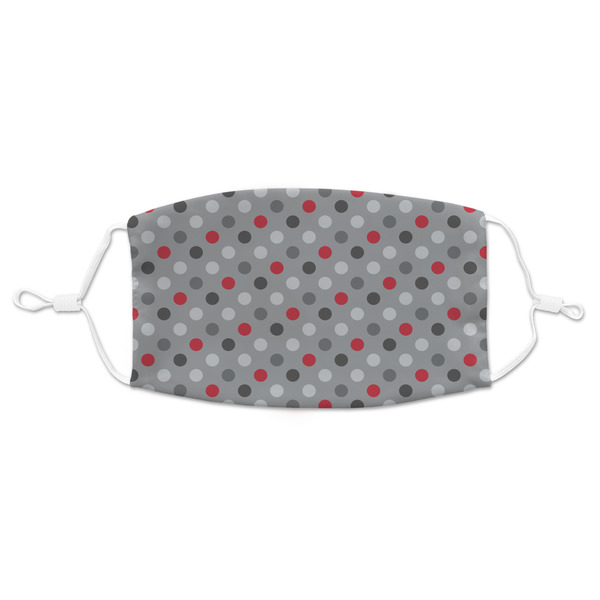Custom Red & Gray Polka Dots Adult Cloth Face Mask - Standard
