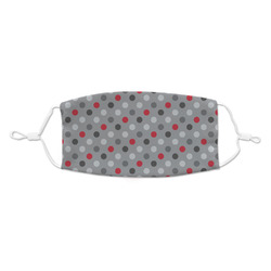 Red & Gray Polka Dots Kid's Cloth Face Mask - Standard