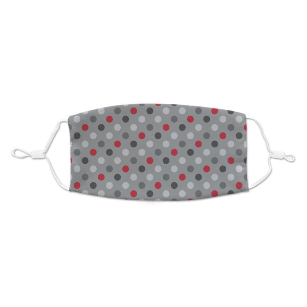 Custom Red & Gray Polka Dots Kid's Cloth Face Mask