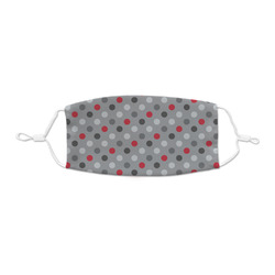 Red & Gray Polka Dots Kid's Cloth Face Mask - XSmall