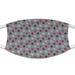Red & Gray Polka Dots Cloth Face Mask (T-Shirt Fabric)