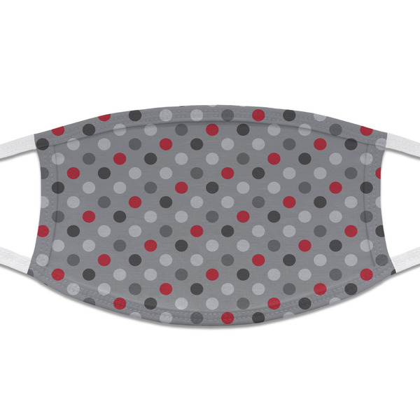 Custom Red & Gray Polka Dots Cloth Face Mask (T-Shirt Fabric)