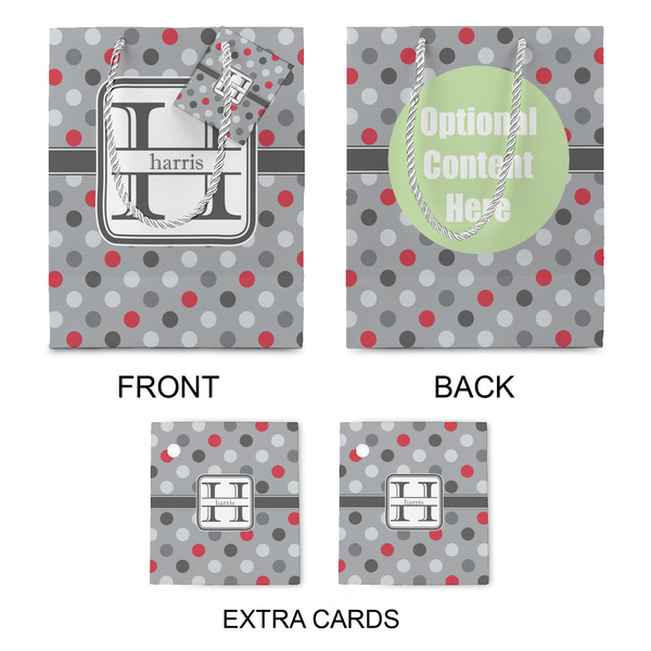 Red & Gray Polka Dots Medium Gift Bag - Approval