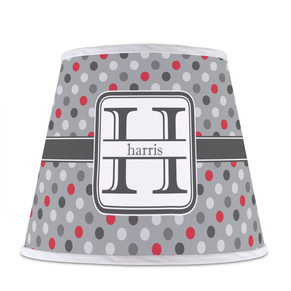 Red & Gray Polka Dots Poly Film Empire Lampshade - Front View