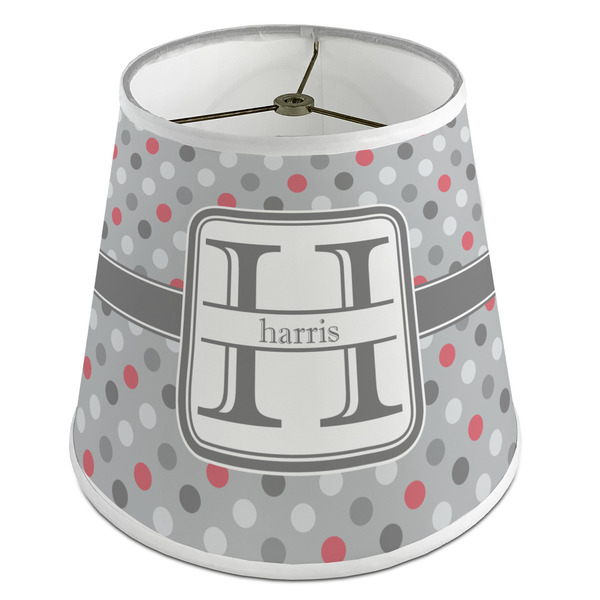 Custom Red & Gray Polka Dots Empire Lamp Shade (Personalized)