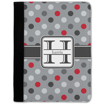Red & Gray Polka Dots Notebook Padfolio w/ Name and Initial