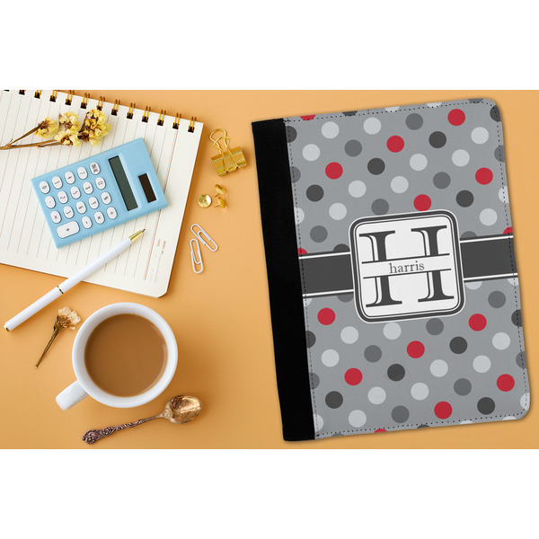 Red & Gray Polka Dots Medium Padfolio - LIFESTYLE (adult)