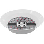 Red & Gray Polka Dots Melamine Bowl - 12 oz (Personalized)