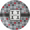 Red & Gray Polka Dots Melamine Plate 8 inches