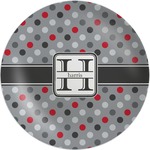 Red & Gray Polka Dots Melamine Plate (Personalized)