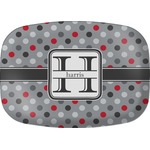 Red & Gray Polka Dots Melamine Platter (Personalized)