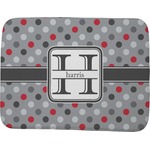 Red & Gray Polka Dots Memory Foam Bath Mat - 48"x36" (Personalized)