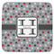 Red & Gray Polka Dots Memory Foam Bath Mat - 48"x48" (Personalized)
