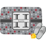 Red & Gray Polka Dots Memory Foam Bath Mat - 24"x17" (Personalized)