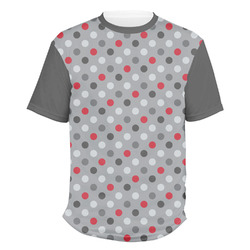 Red & Gray Polka Dots Men's Crew T-Shirt