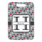 Red & Gray Polka Dots Metal Luggage Tag - Front Without Strap