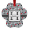 Red & Gray Polka Dots Metal Paw Ornament - Front