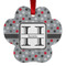Red & Gray Polka Dots Metal Paw Ornament - Double Sided w/ Name and Initial